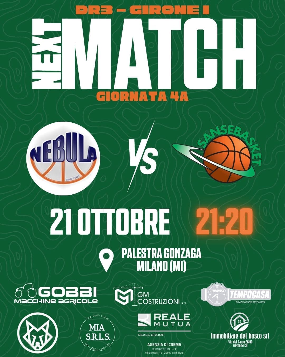 Nebula Basket vs Sansebasket: DR3 a Milano